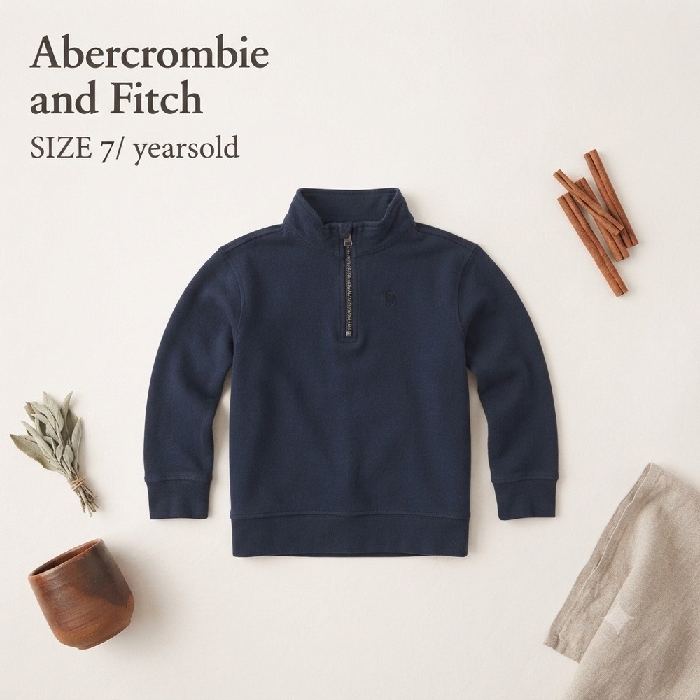 Abercrombie Kids Preppy Basic Quarter-Zip Pullover Youth Size 7/8